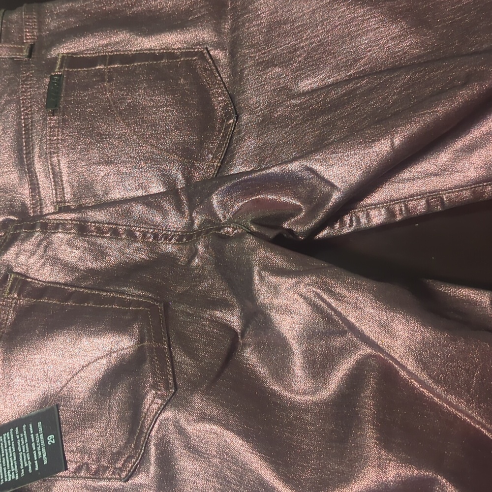 NWT Joe's Jeans pink metallic coated skinny jeans - Picture 7 of 8